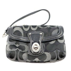 COACH Legacy Optic Signature "C" Flap Wristlet